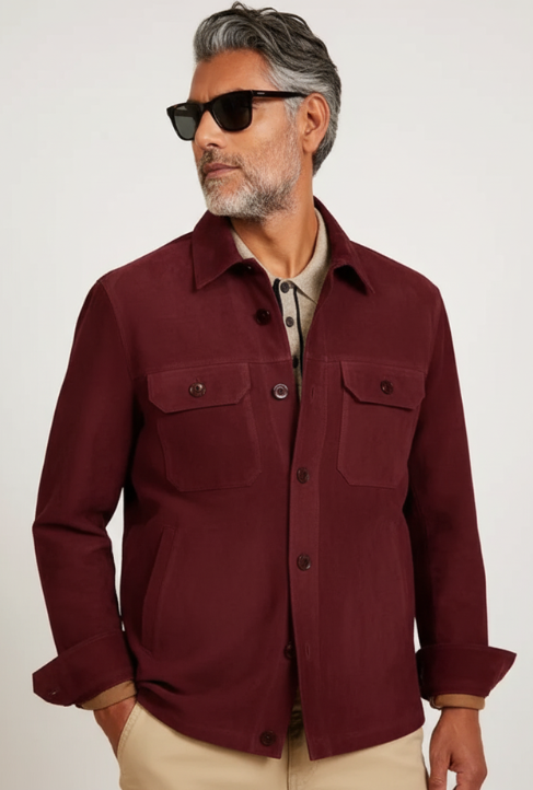 Men's Suede Short Coat Business Casual Jacket Clothes Jackets Man Winter Mens Clothing Coats Male Autumn Elegant New