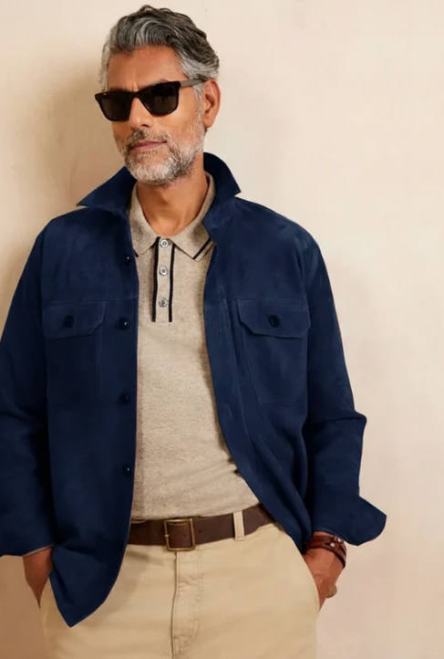 Men's Suede Short Coat Business Casual Jacket Clothes Jackets Man Winter Mens Clothing Coats Male Autumn Elegant New