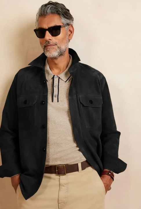 Men's Suede Short Coat Business Casual Jacket Clothes Jackets Man Winter Mens Clothing Coats Male Autumn Elegant New
