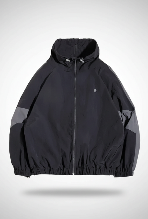 Maden Casual Detachable Double Zipper Patchwork Jackets Stand-up Collar Loose Fit Letter Jacket For Men's Spring and Fall Coat