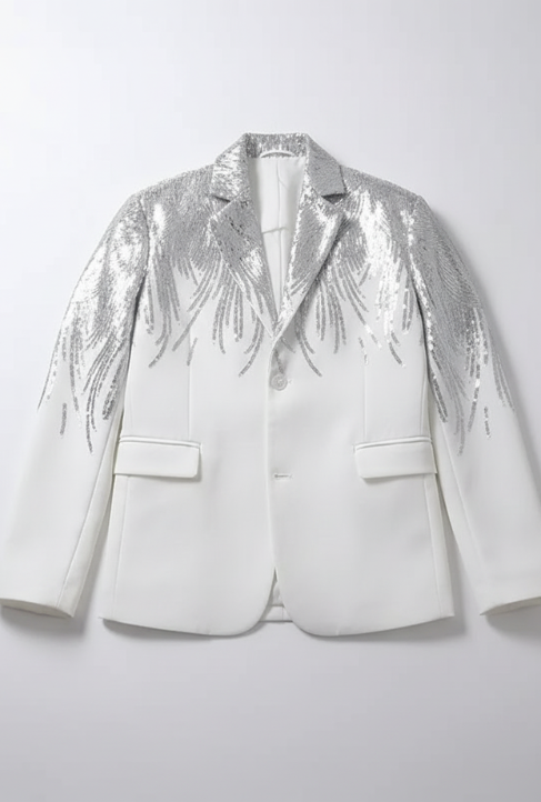 LUZHEN Sequin Personality Pattern Fashion Blazer Casual 2025 Design Coat Men's Elegant Temperament  Handsome Loose Jacket Fe5995