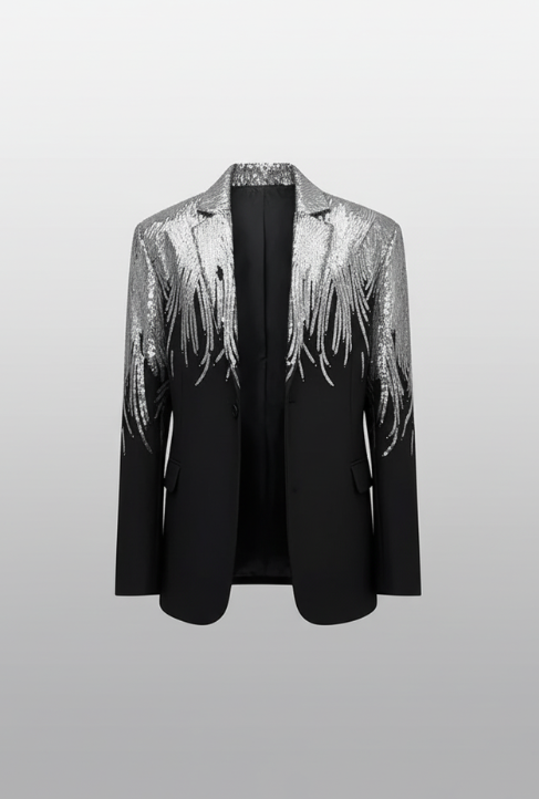 LUZHEN Sequin Personality Pattern Fashion Blazer Casual 2025 Design Coat Men's Elegant Temperament  Handsome Loose Jacket Fe5995