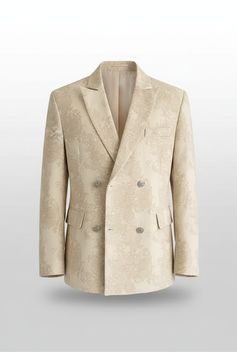 LUZHEN Design Cloud Pattern Jacquard Trendy Loose Edition Casual Double Breasted Suit Jackets Handsome Korean Blazer Male LZ8767