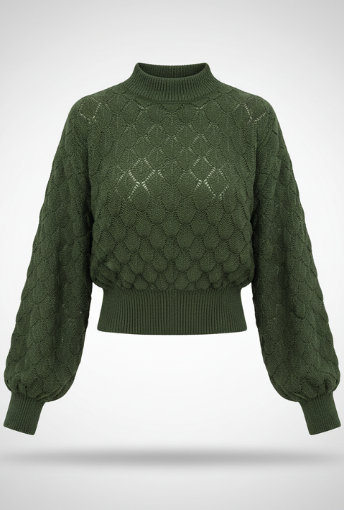 2025 Autumn Winter Women Casual Hollow Out Long Sleeve Knitted Pullovers and Sweaters Crop Top
