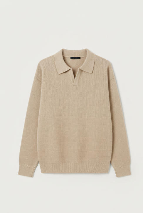 Korean Fashion V-neck Pullover Sweater Men's Casual Long Sleeve Knitted Polo Shirts Y2K Vintage Lapel Knitwear jersey hombre