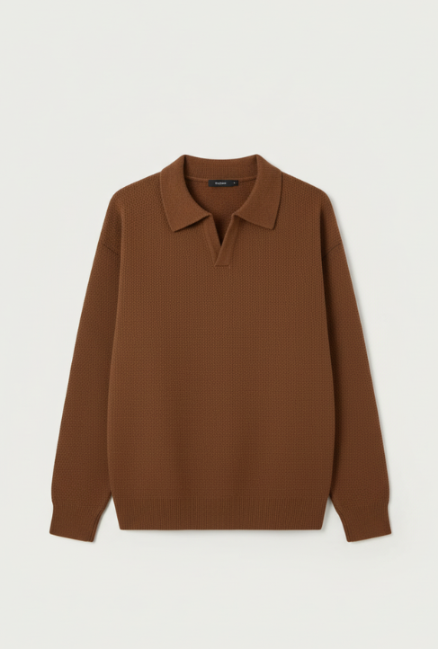 Korean Fashion V-neck Pullover Sweater Men's Casual Long Sleeve Knitted Polo Shirts Y2K Vintage Lapel Knitwear jersey hombre