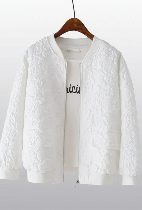 Solid Color Ladies Short Baseball Jacket 2023 New Korean Spring Casual White Jacket Top Female Cardigan Zipper Jackets Fashion