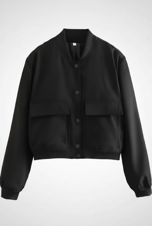 MUJER 2025 Woman Bomber Jacket White Autumn Winter Button Cropped Jackets for Women Fashion Long Sleeve Women Coats Outerwears