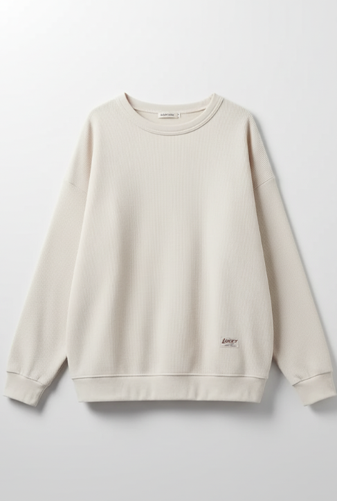 Maden Vintage Chenille Pullovers for Women Round Collar Long-Sleeve Sweatshirt Solid Color Loose Pullover Unisex Tops