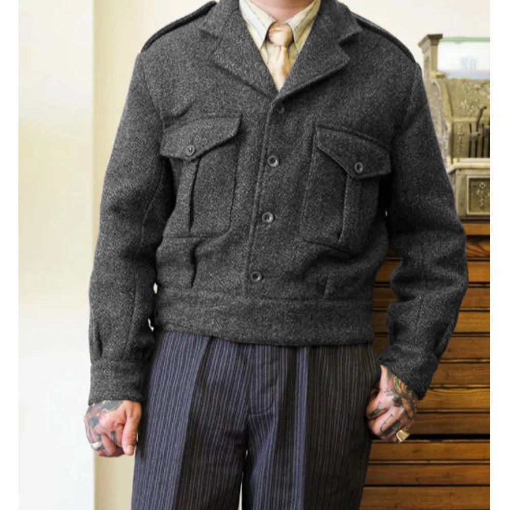 Men's New Woolen Jacket Single-breasted High-quality Warm Jacket Outerwear and Coats Men's Winter Jackets Mens Clothing