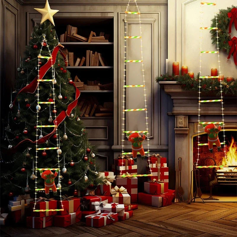 1/3M Santa Claus Climbing Ladder String Lights USB 8 Modes LED Lamp Christmas Decoration for Garden Cristmas Tree New Year Gift