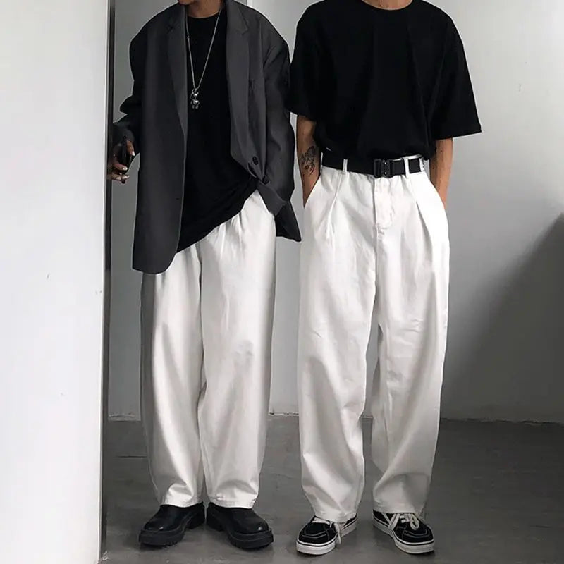 White High Rise Jeans Men Women Men's Cargo Pants for Mens Korean Streetwear Y2k Style Male Clothes Trousers Pant Designer Man
