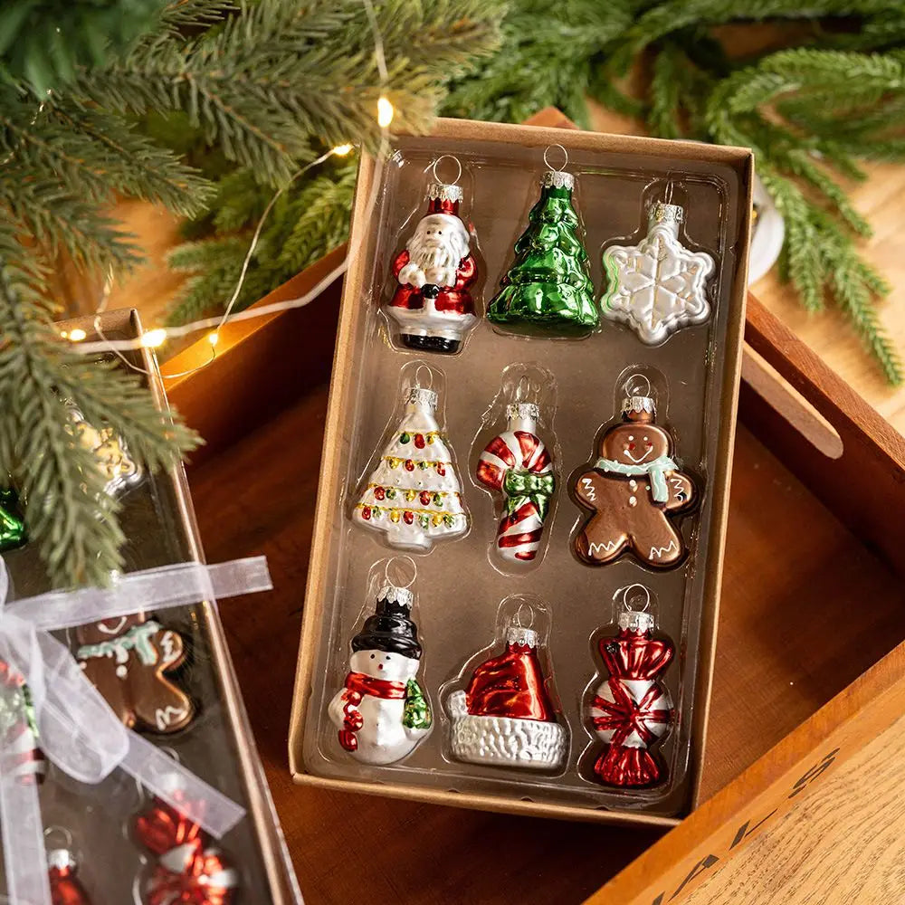 Christmas Set Santa Claus Snowman Elk Christmas Tree Decor Christmas Tree Pendant Window Living Room Backpack Car Interior Decor
