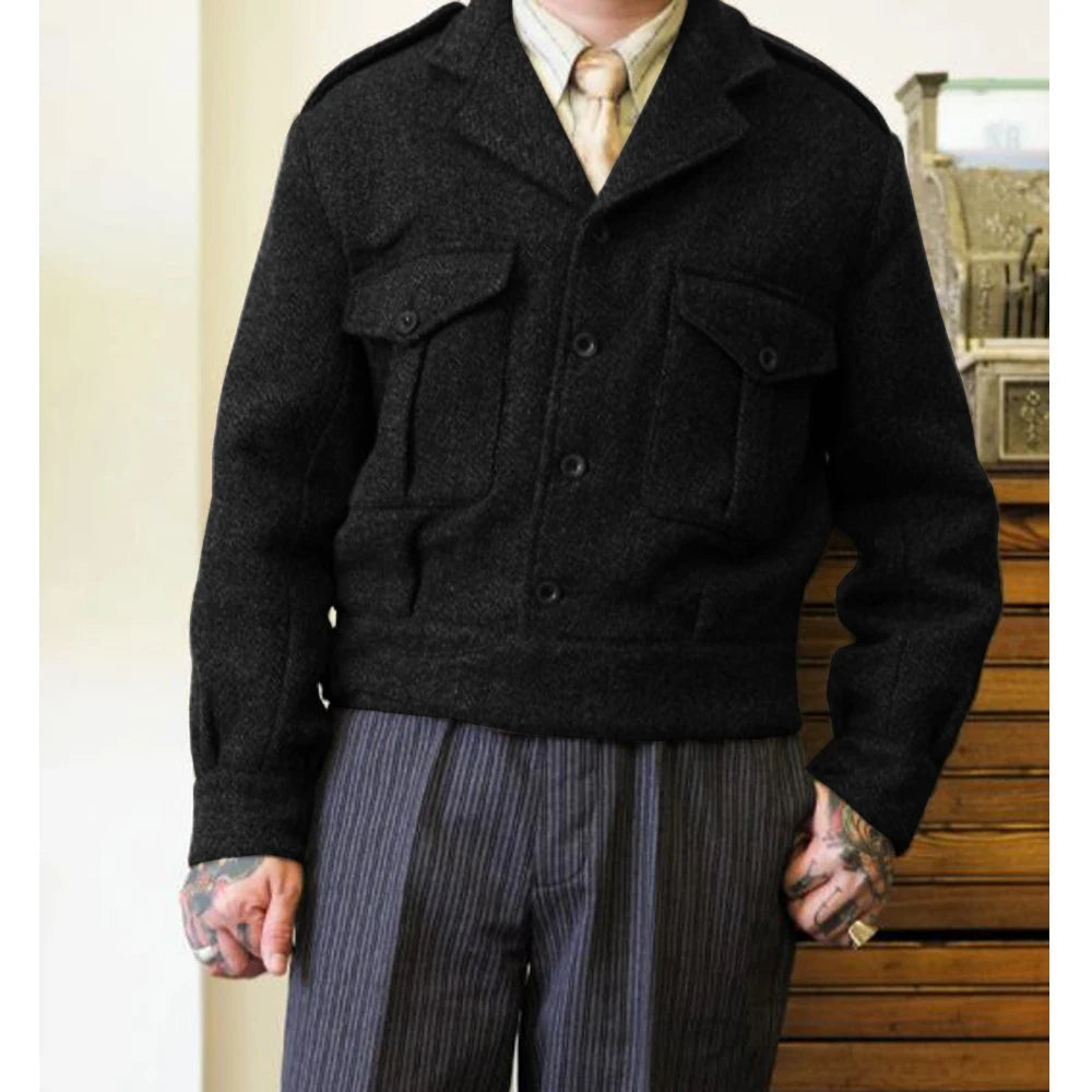 Men's New Woolen Jacket Single-breasted High-quality Warm Jacket Outerwear and Coats Men's Winter Jackets Mens Clothing