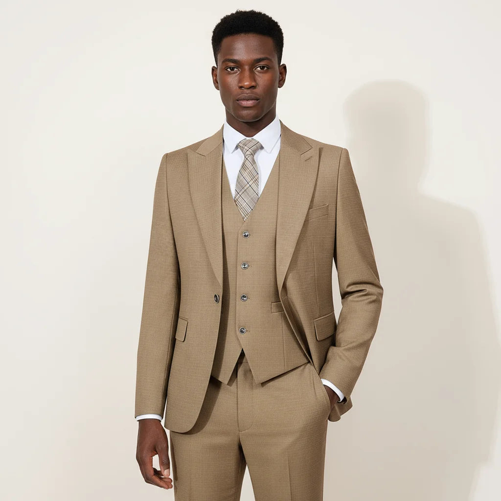 ST Cassy High Quality Men's Suit Summer thin breathable Slim Fit Formal Business Office Men's Suits（jacket+Vest+Pants）