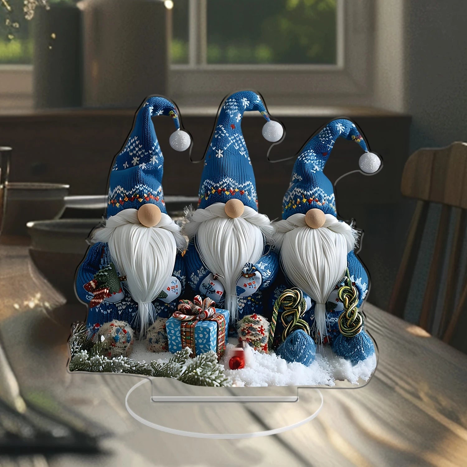 Acrylic Special Festive Christmas Gnomes Acrylic Tabletop Decor -