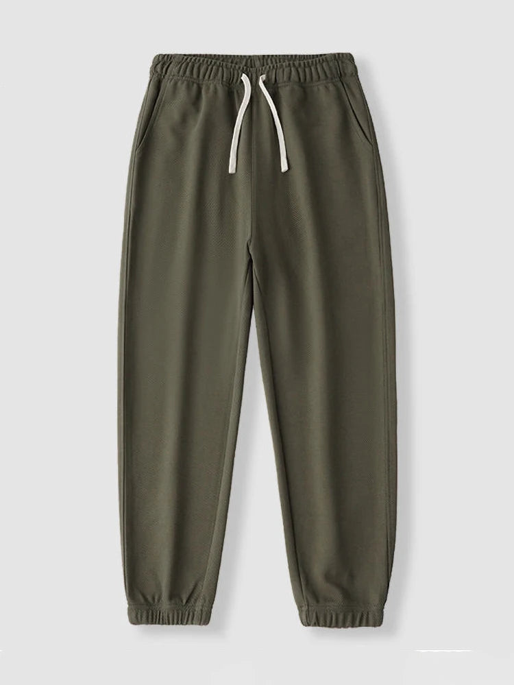 65% Cotton Twill Baggy Casual Jogger Pants Men 380g Anti-wrinkle Work Wear Trousers Outdoor Sport Sweatpants Breathable Knitted