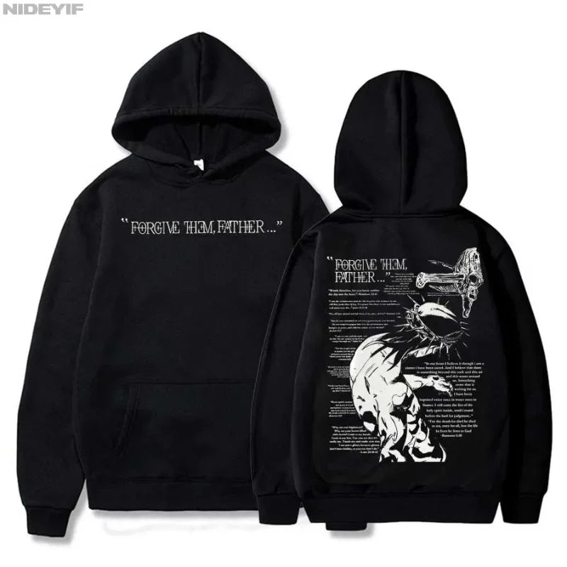 Christian Jesus Merch forgives Father's Bible Day printed hoodie men's streetwear hip-hop sportswear casual top CJ2