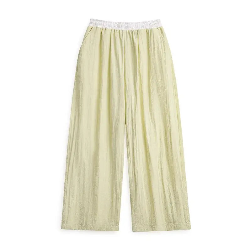 Maden Outdoor Cool-Touch UPF 50+ Sun Protection Joggers Pants Spring Summer Loose Elastic Waist Color-Block Dance UV-Proof Pants