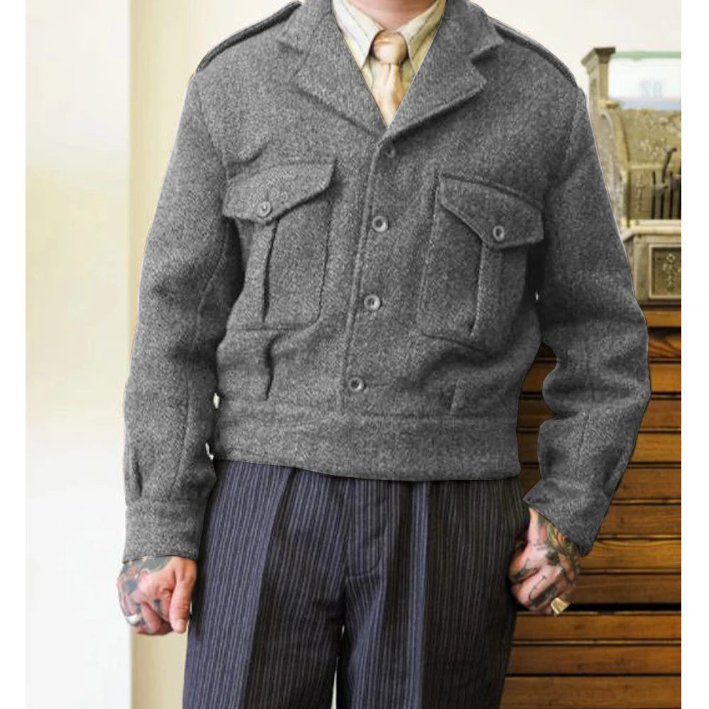 Men's New Woolen Jacket Single-breasted High-quality Warm Jacket Outerwear and Coats Men's Winter Jackets Mens Clothing
