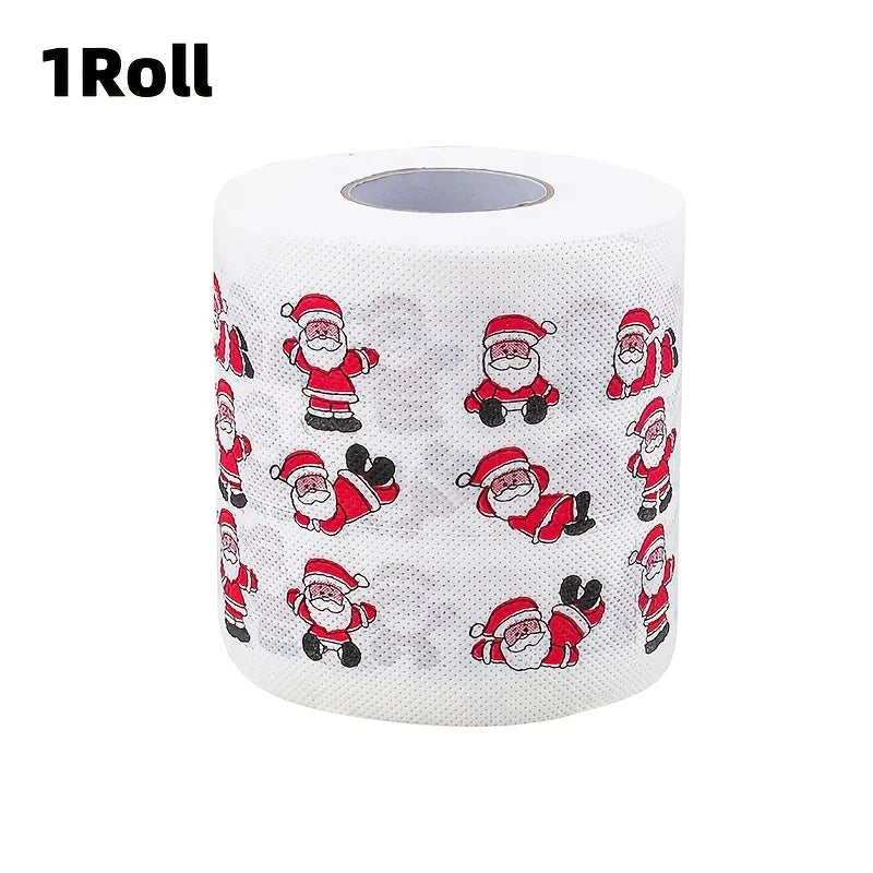 1/3pcs Christmas Toilet Paper Santa Festive Tissue Roll for Holiday Celebrations Party Home Dinner Bathroom Decor Paper Towels