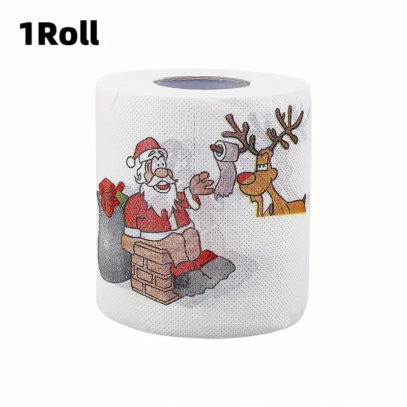 1/3pcs Christmas Toilet Paper Santa Festive Tissue Roll for Holiday Celebrations Party Home Dinner Bathroom Decor Paper Towels
