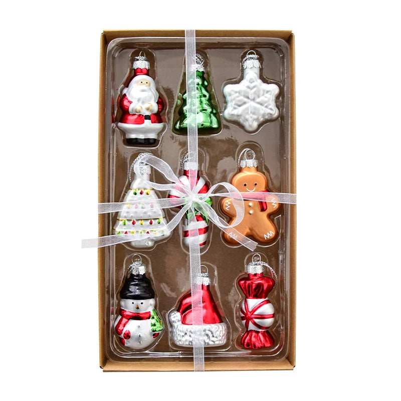Christmas Set Santa Claus Snowman Elk Christmas Tree Decor Christmas Tree Pendant Window Living Room Backpack Car Interior Decor