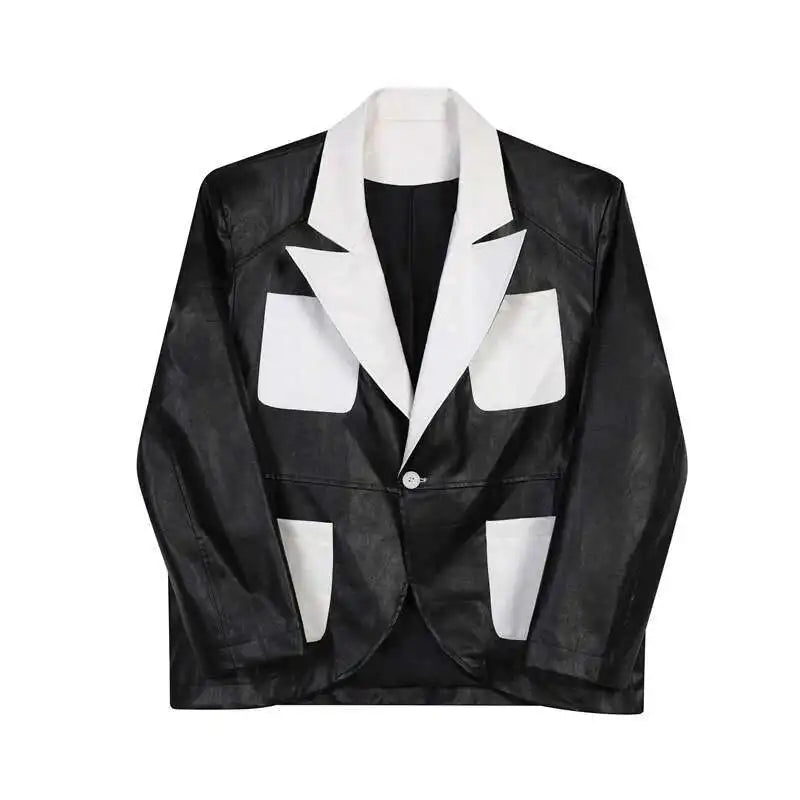LUZHEN 2025 New Original Color Contrast Design Men's Leather Jacket High Quality Fashion Elegant Temperament Luxury Coat JY1051