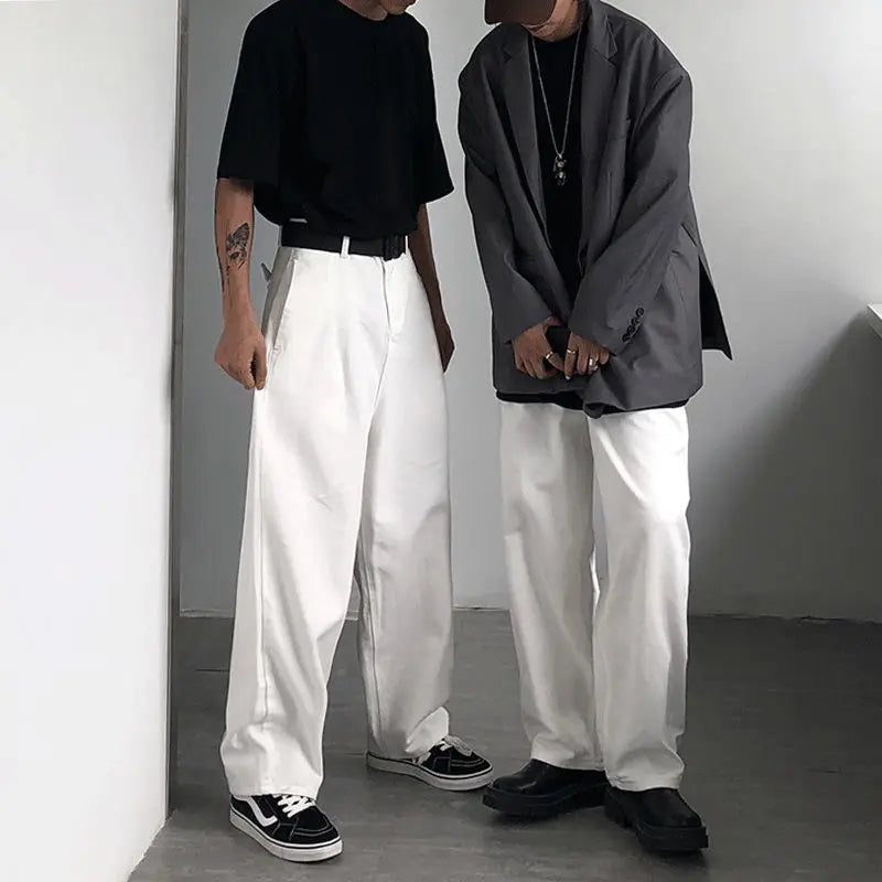 White High Rise Jeans Men Women Men's Cargo Pants for Mens Korean Streetwear Y2k Style Male Clothes Trousers Pant Designer Man