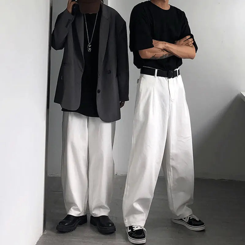 White High Rise Jeans Men Women Men's Cargo Pants for Mens Korean Streetwear Y2k Style Male Clothes Trousers Pant Designer Man