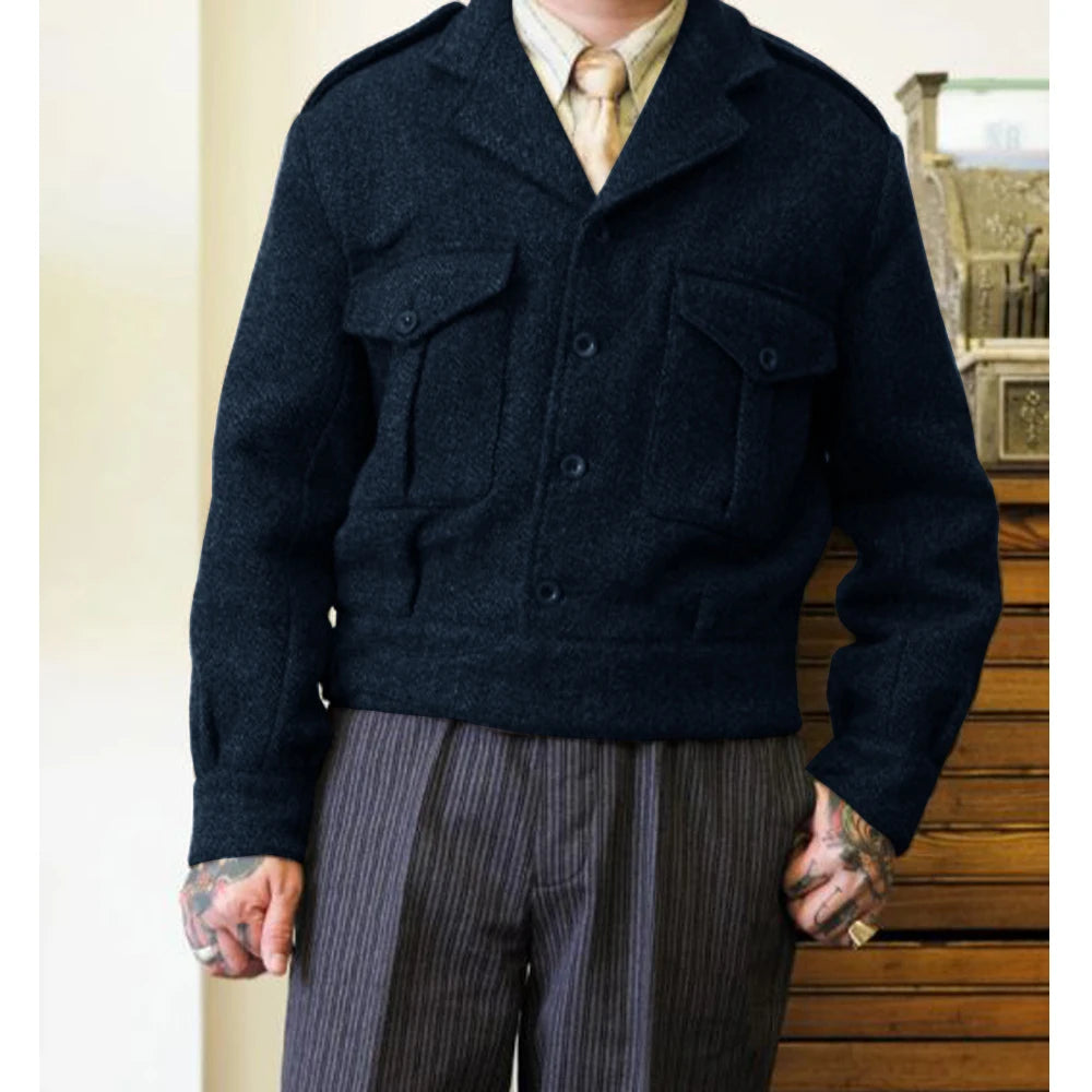 Men's New Woolen Jacket Single-breasted High-quality Warm Jacket Outerwear and Coats Men's Winter Jackets Mens Clothing
