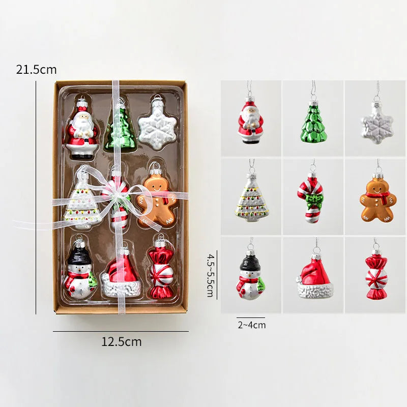 Christmas Set Santa Claus Snowman Elk Christmas Tree Decor Christmas Tree Pendant Window Living Room Backpack Car Interior Decor