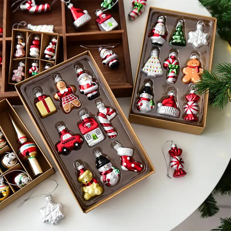 Christmas Set Santa Claus Snowman Elk Christmas Tree Decor Christmas Tree Pendant Window Living Room Backpack Car Interior Decor