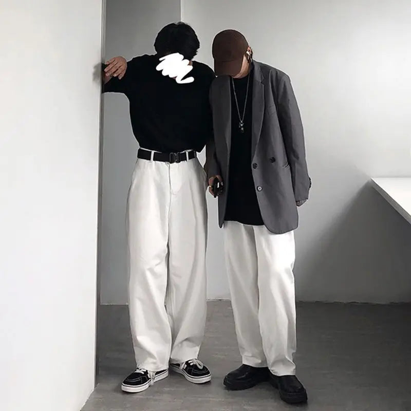 White High Rise Jeans Men Women Men's Cargo Pants for Mens Korean Streetwear Y2k Style Male Clothes Trousers Pant Designer Man