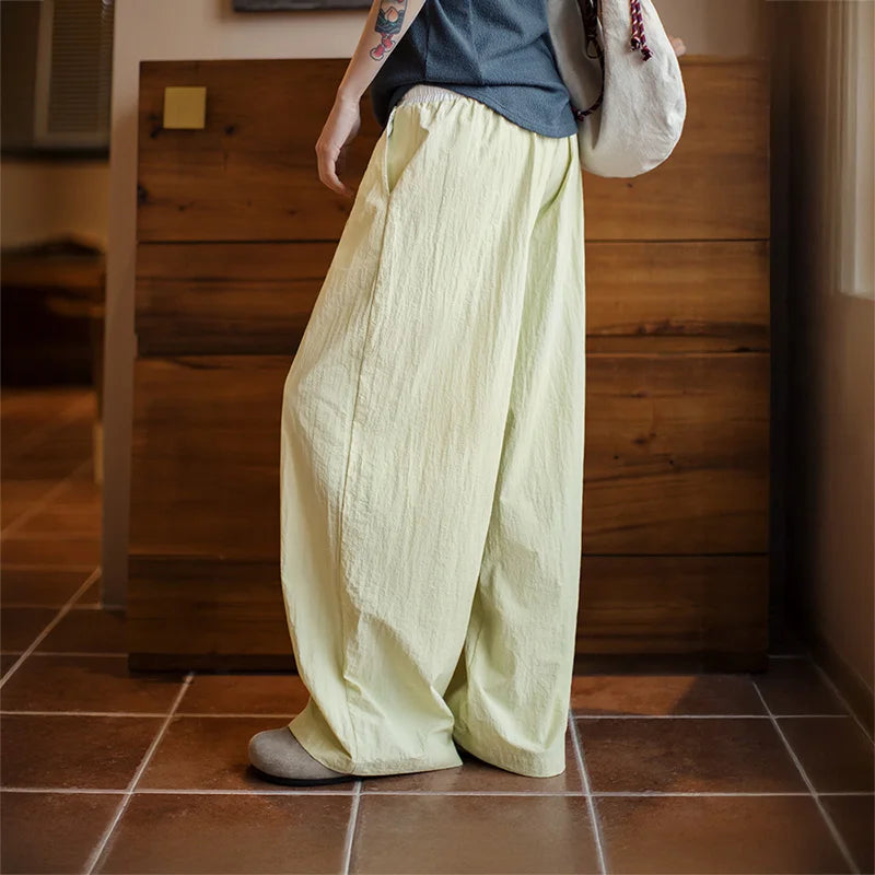 Maden Outdoor Cool-Touch UPF 50+ Sun Protection Joggers Pants Spring Summer Loose Elastic Waist Color-Block Dance UV-Proof Pants