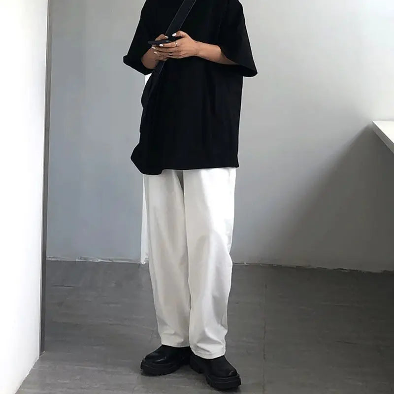 White High Rise Jeans Men Women Men's Cargo Pants for Mens Korean Streetwear Y2k Style Male Clothes Trousers Pant Designer Man