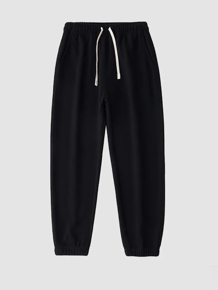 65% Cotton Twill Baggy Casual Jogger Pants Men 380g Anti-wrinkle Work Wear Trousers Outdoor Sport Sweatpants Breathable Knitted