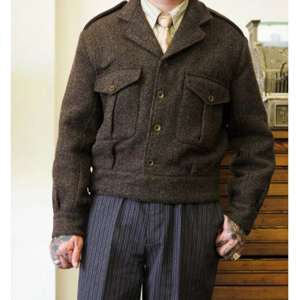 Men's New Woolen Jacket Single-breasted High-quality Warm Jacket Outerwear and Coats Men's Winter Jackets Mens Clothing