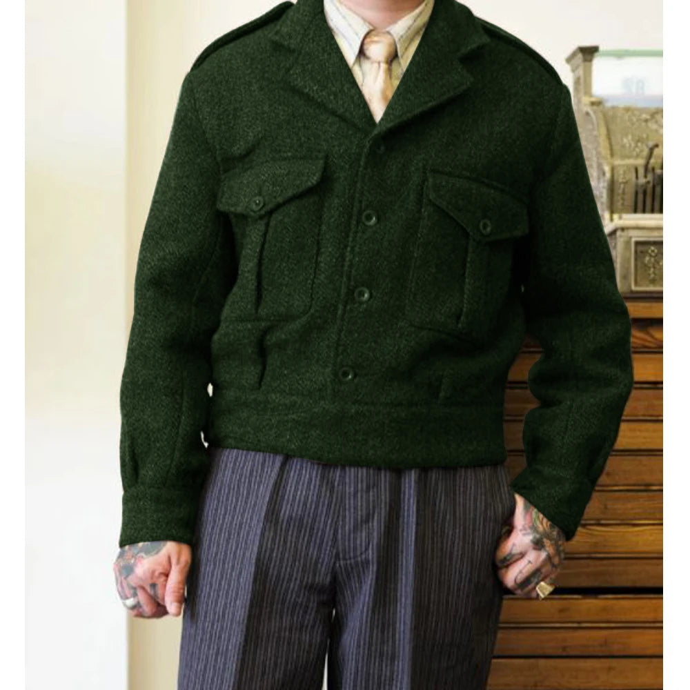 Men's New Woolen Jacket Single-breasted High-quality Warm Jacket Outerwear and Coats Men's Winter Jackets Mens Clothing