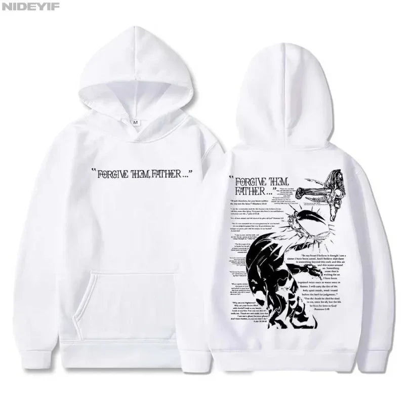 Christian Jesus Merch forgives Father's Bible Day printed hoodie men's streetwear hip-hop sportswear casual top CJ2