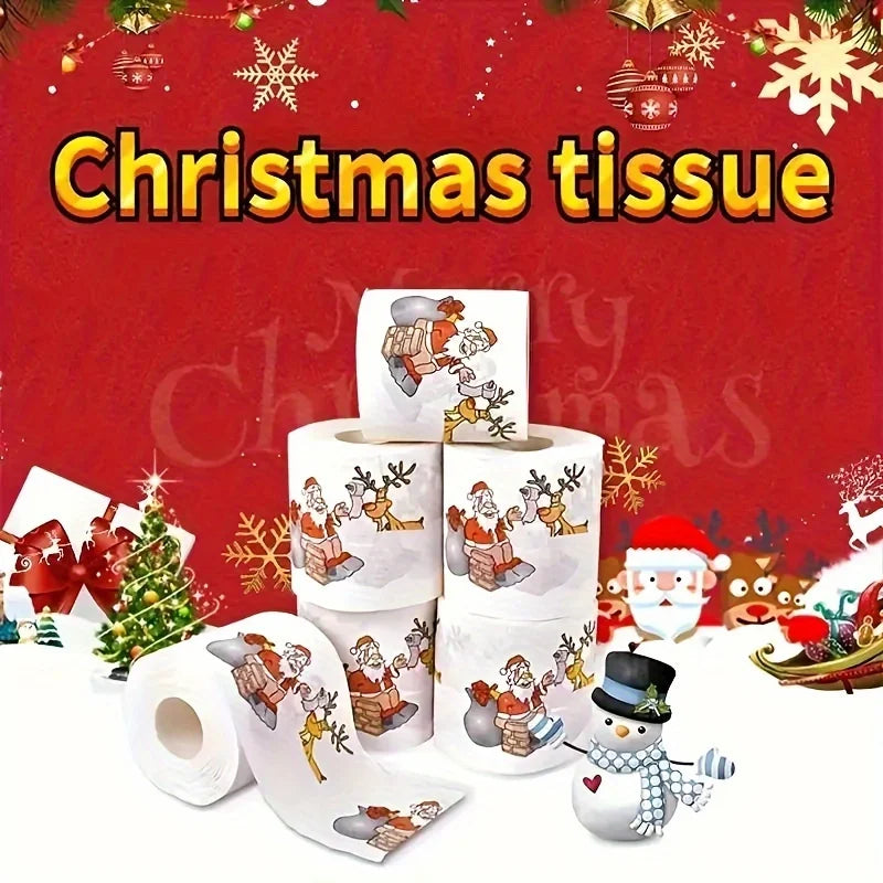 1/3pcs Christmas Toilet Paper Santa Festive Tissue Roll for Holiday Celebrations Party Home Dinner Bathroom Decor Paper Towels
