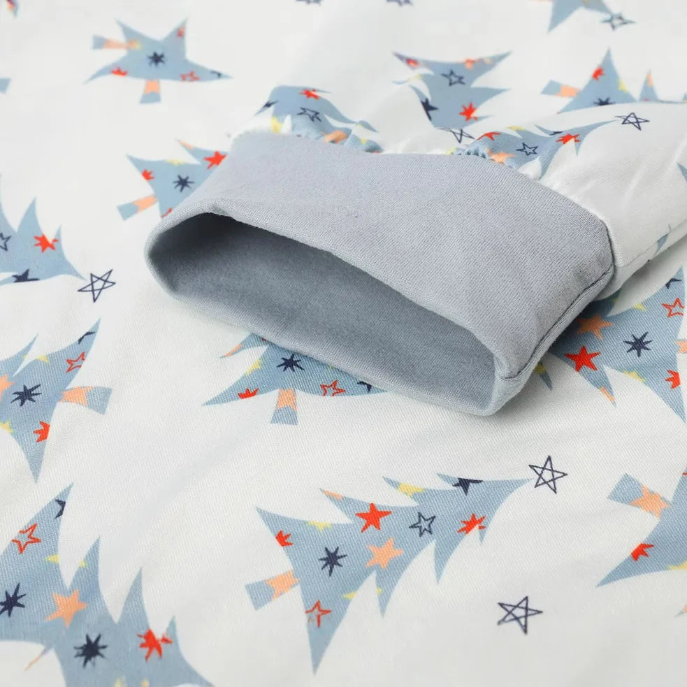 Christmas Tree Print Family Pajamas Set Mom Daughter Dad Son Matching Outfits Baby&Dog Romper Full Sleeve 2 Pieces Suit Homewear