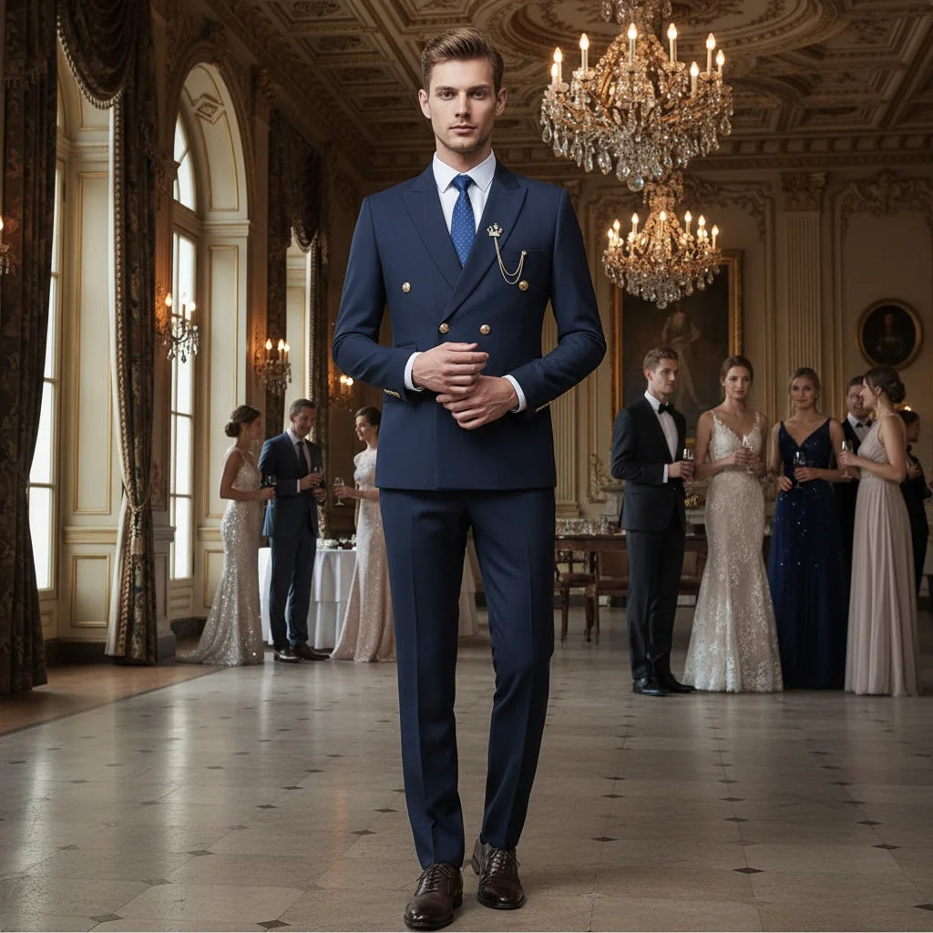ST Cassy High Quality Men's Suit Fashionable and Casual Slim Fit Male Groom Wedding Blazers Party Dress Jacket Coat Pants