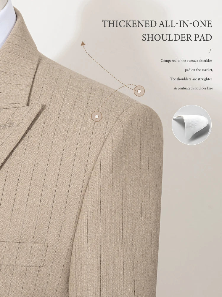 ST Cassy High quality striped suits for men slim fitting luxury man clothing elegant mens suit Wedding trends costumes