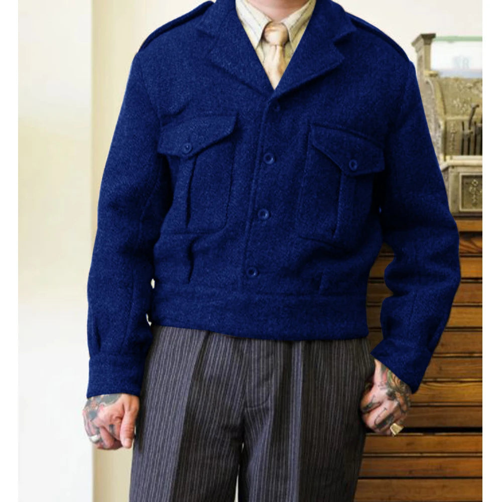 Men's New Woolen Jacket Single-breasted High-quality Warm Jacket Outerwear and Coats Men's Winter Jackets Mens Clothing