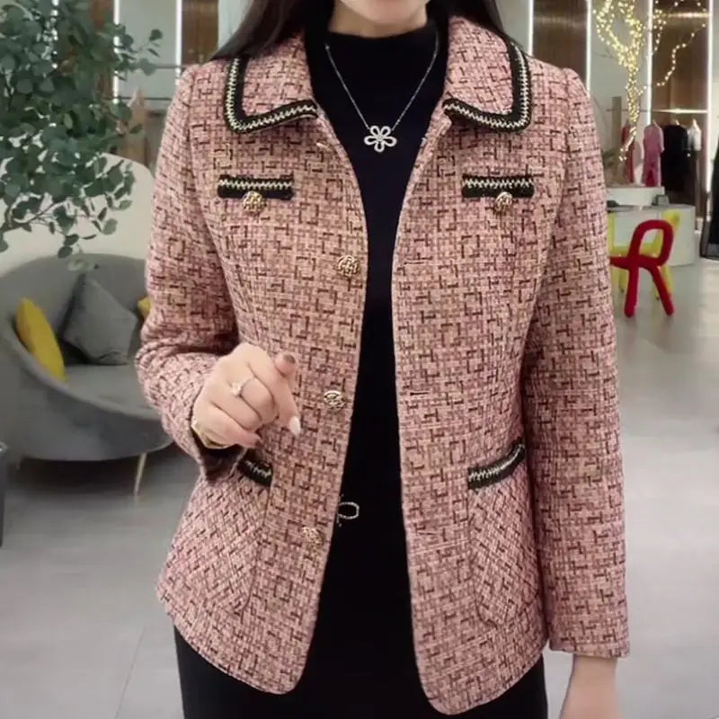 Autumn Small Fragrance Loose Coat Women New  Foreign Style Age Reducing Belly Covering Coat Mother's Coat Female Woolen Jacket