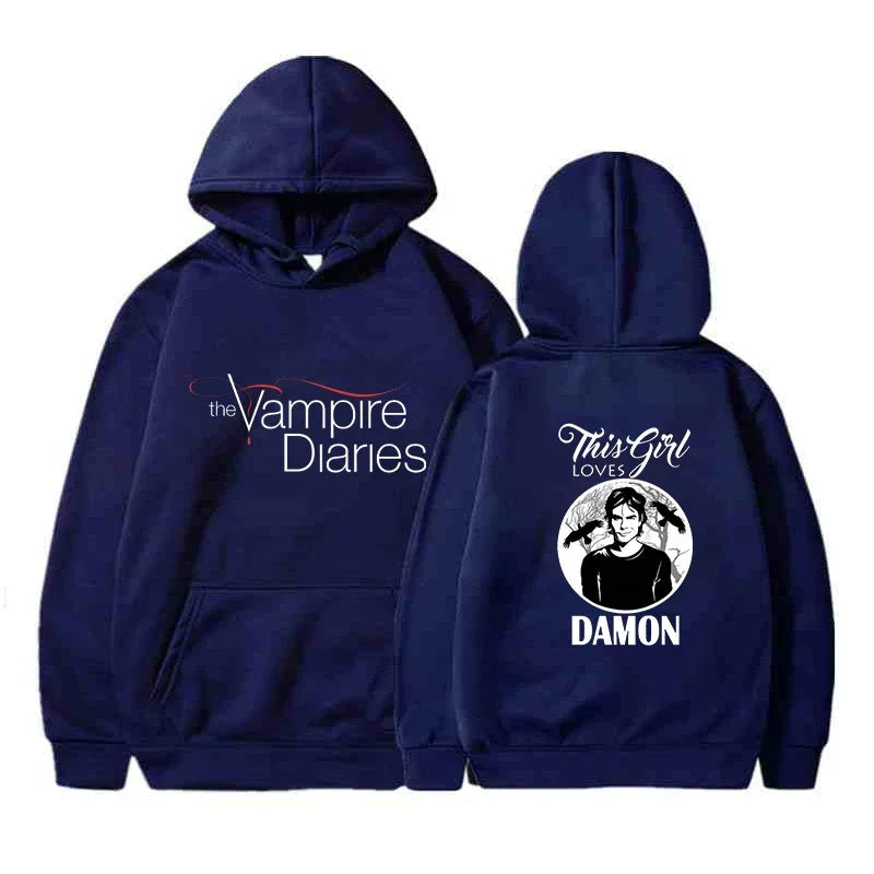 The Vampire Diaries Hoodies Men Clothes Long Sleeve Women Loose Streetwear Autumn Funny Sweatshirt Fashion Casual Hoodies